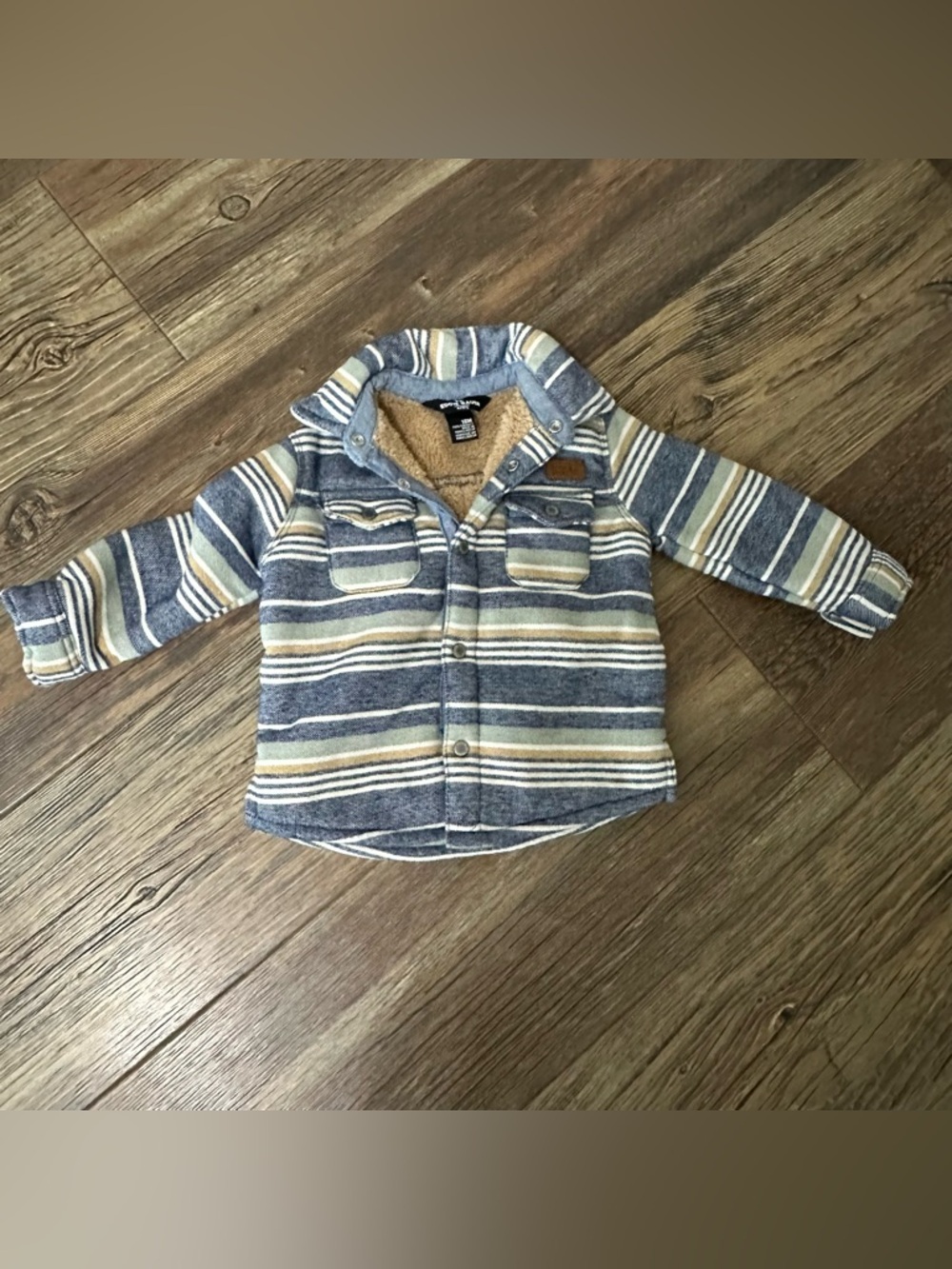 Eddie Bauer Sherpa lined flannel jacket baby toddler boys 18 mo